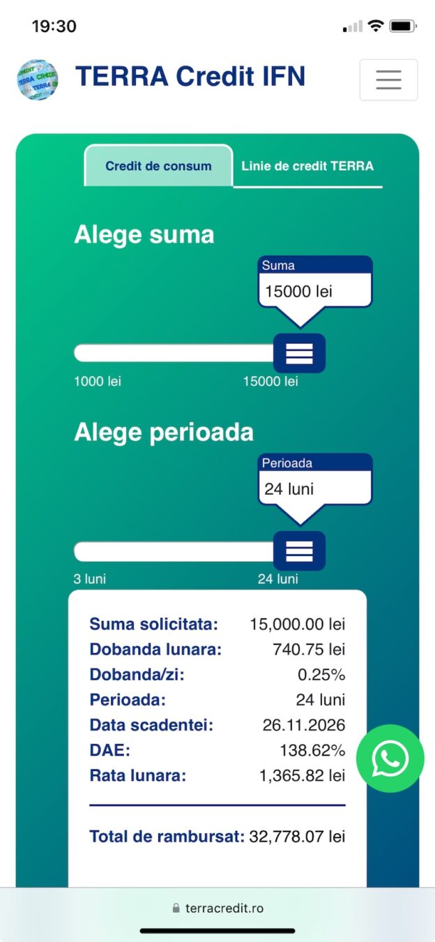 terra credit reclamatie executare silita